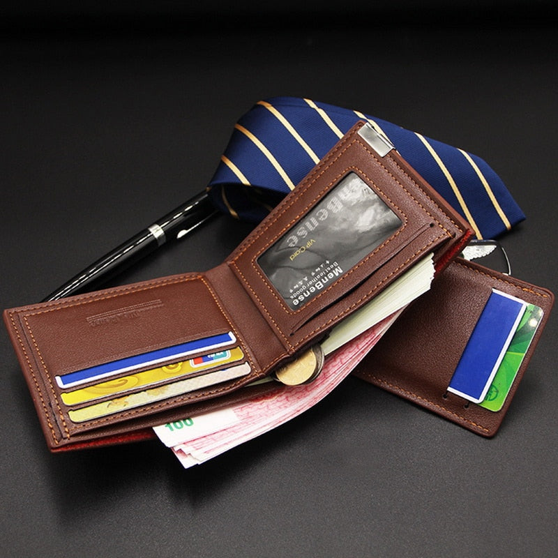 Vintage Men Leather Wallet Short