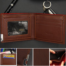 Load image into Gallery viewer, Vintage Men Leather Wallet Short
